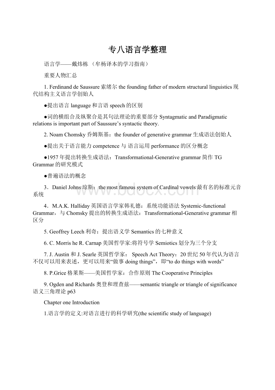 专八语言学整理.docx