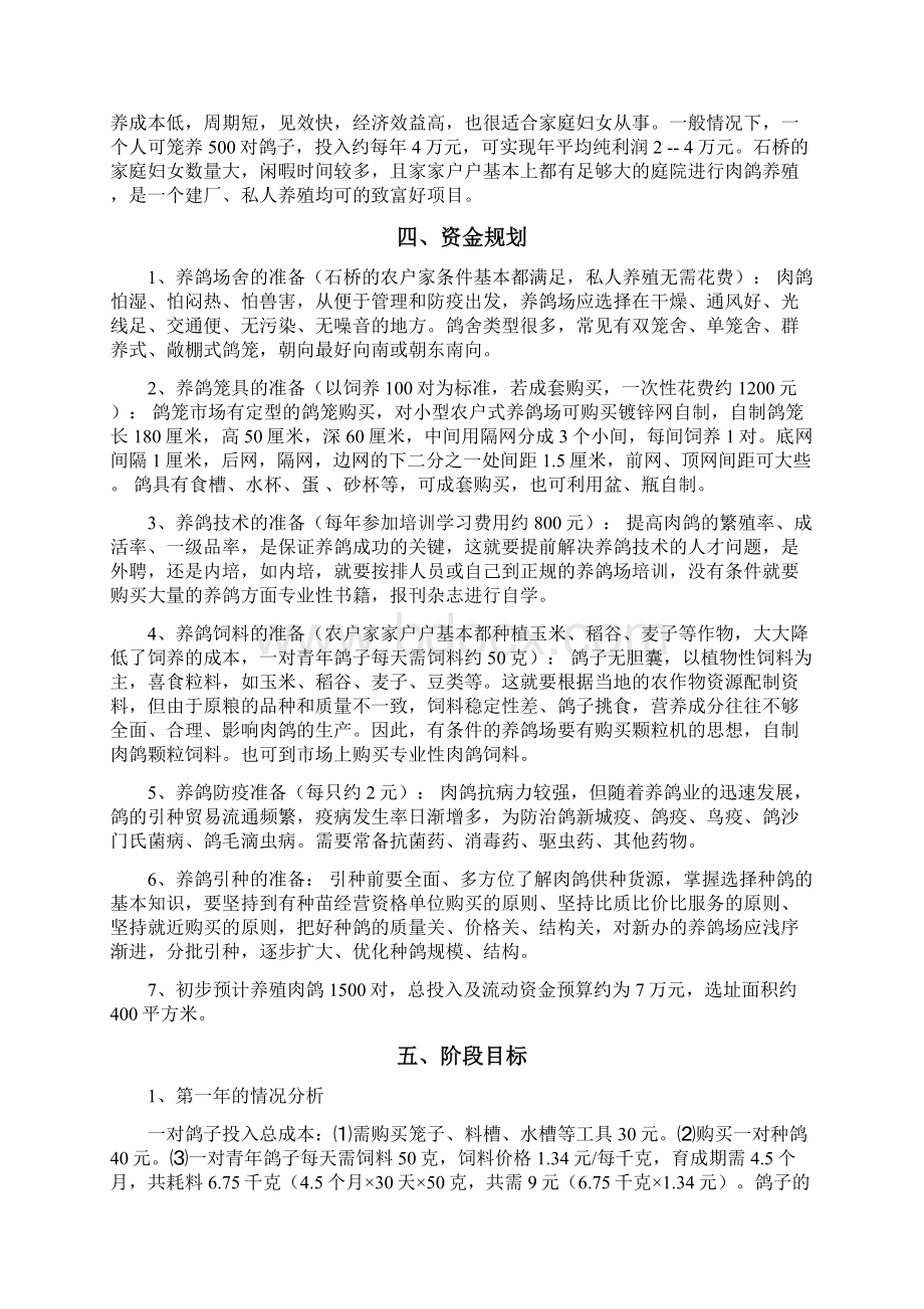 精品文档养鸽创业项目商业计划书.docx_第2页