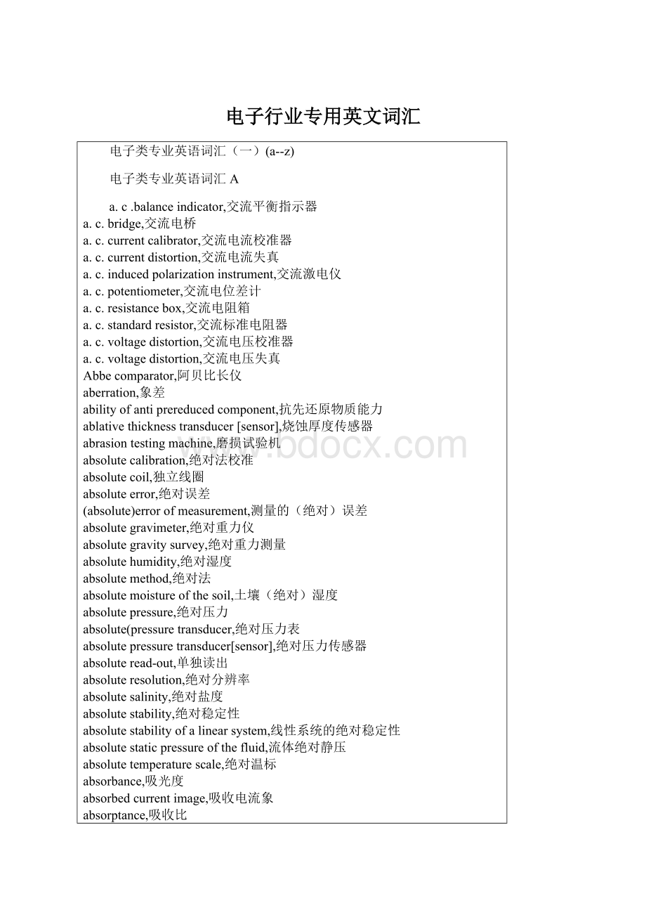 电子行业专用英文词汇.docx_第1页