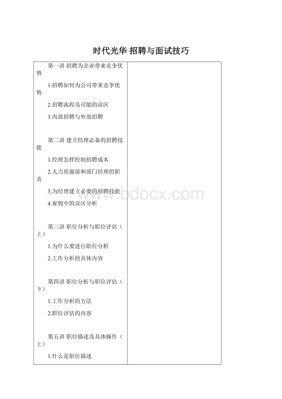 时代光华 招聘与面试技巧Word下载.docx_第1页