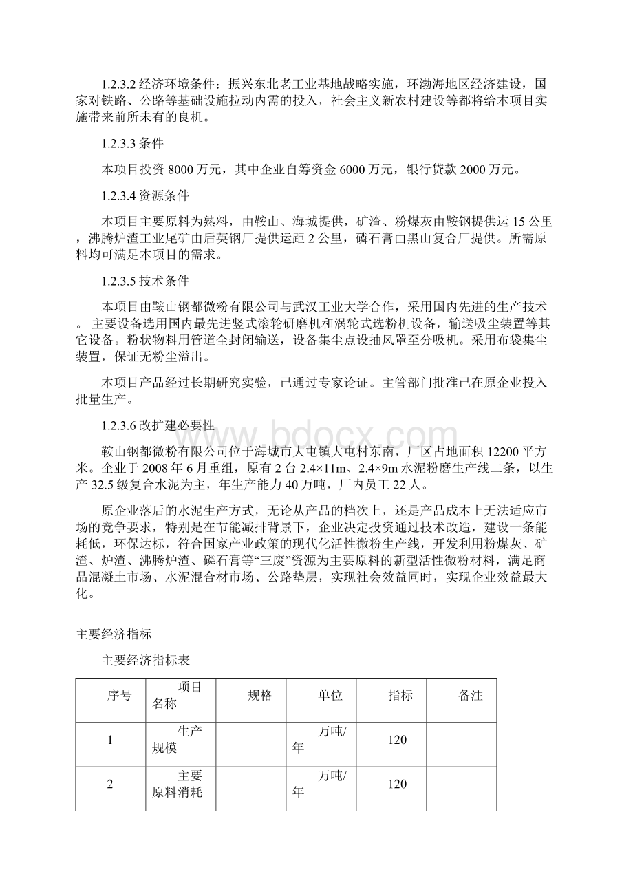 整编年产120万吨超细活性微粉改扩建工程项目可行性研究报告Word下载.docx_第3页