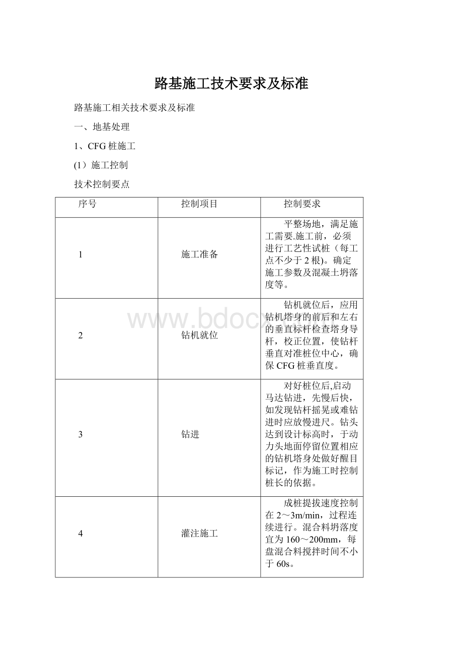 路基施工技术要求及标准文档格式.docx_第1页