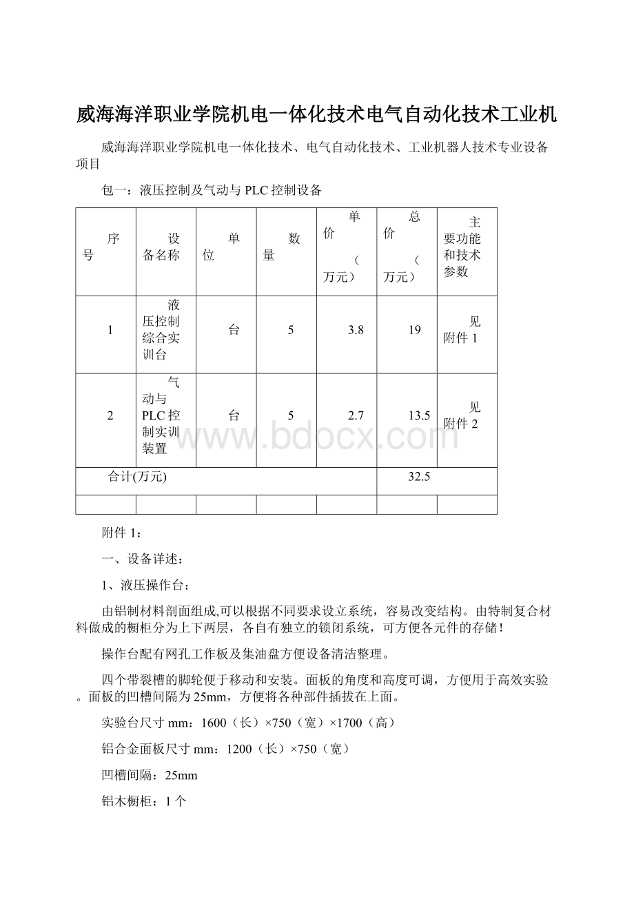 威海海洋职业学院机电一体化技术电气自动化技术工业机.docx_第1页