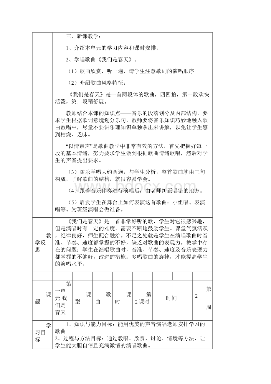 湘教版音乐七年级下册全册教案.docx_第2页