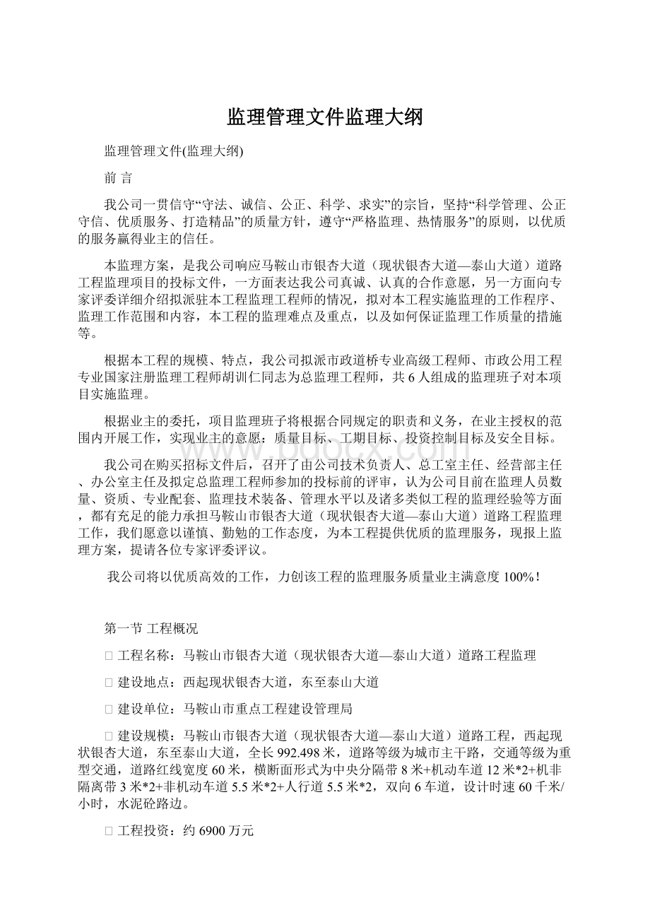 监理管理文件监理大纲.docx