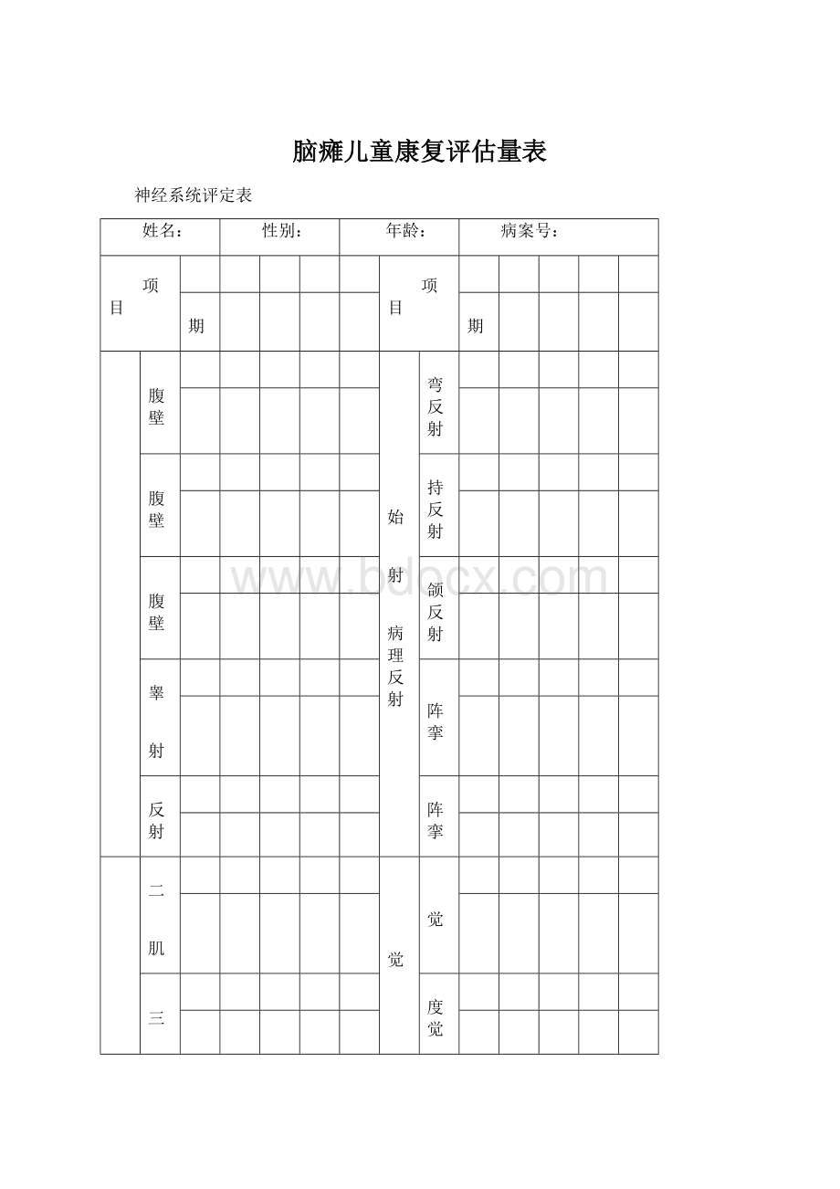 脑瘫儿童康复评估量表文档格式.docx_第1页