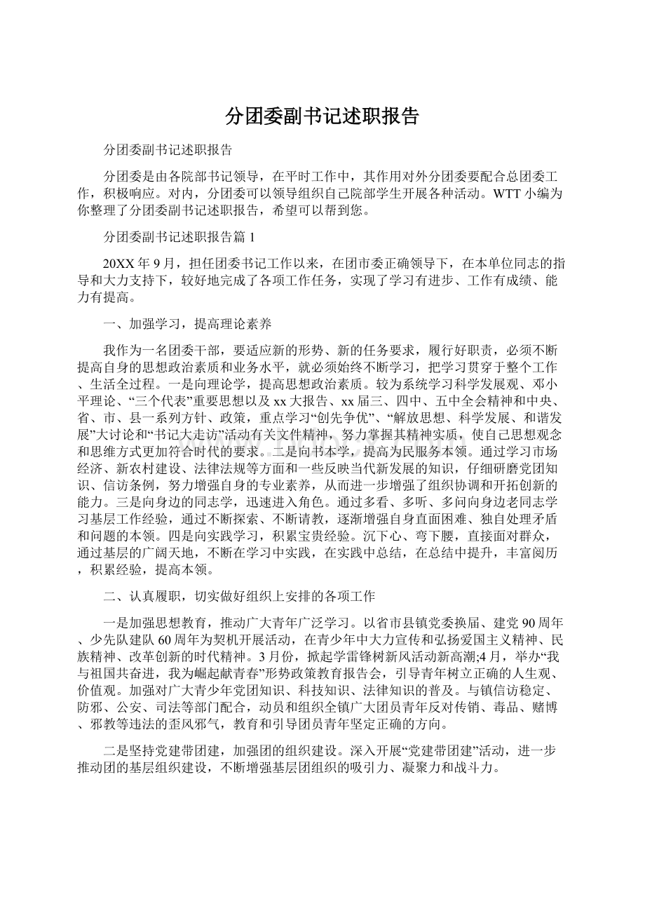 分团委副书记述职报告.docx