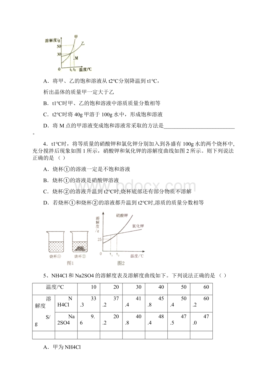 中考化学专题复习练习 溶解度曲线专题练习卷.docx_第2页