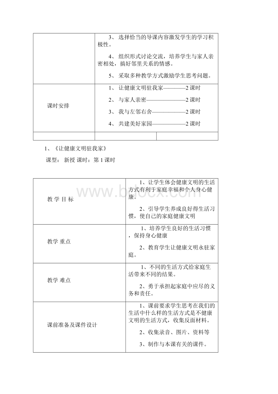 泰山版小学四年级《品德与社会》第一单元教案1.docx_第2页