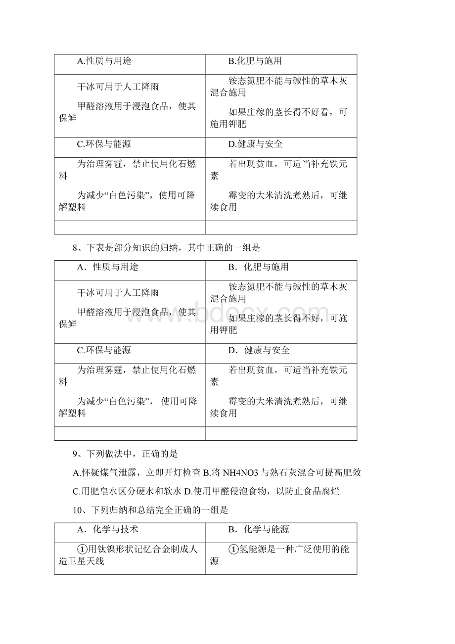 中考化学试题分单元汇编之第十二单元 化学与生活.docx_第2页