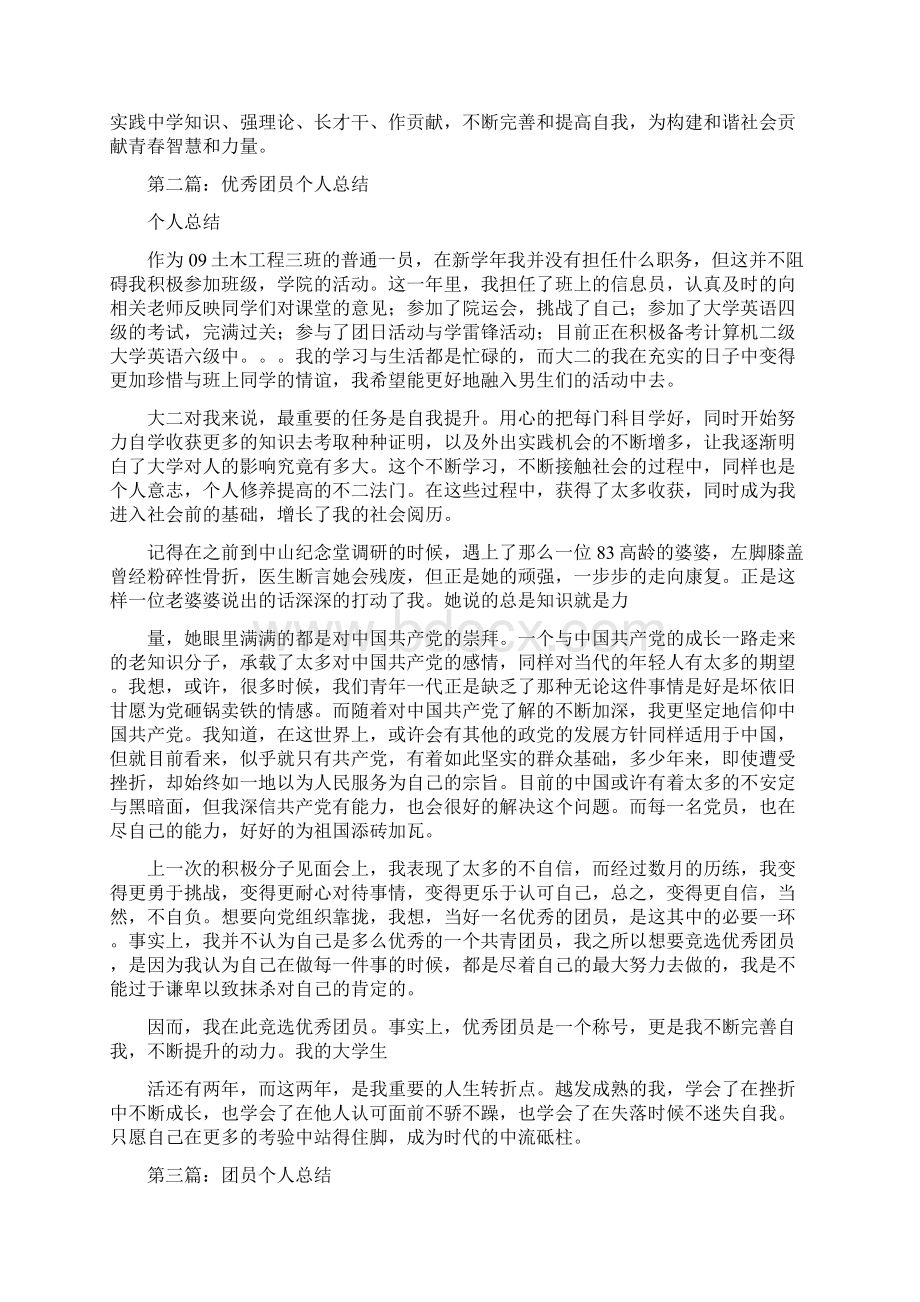 团员个人报告总结精选多篇.docx_第2页