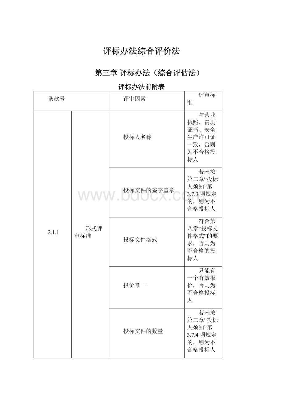 评标办法综合评价法.docx_第1页