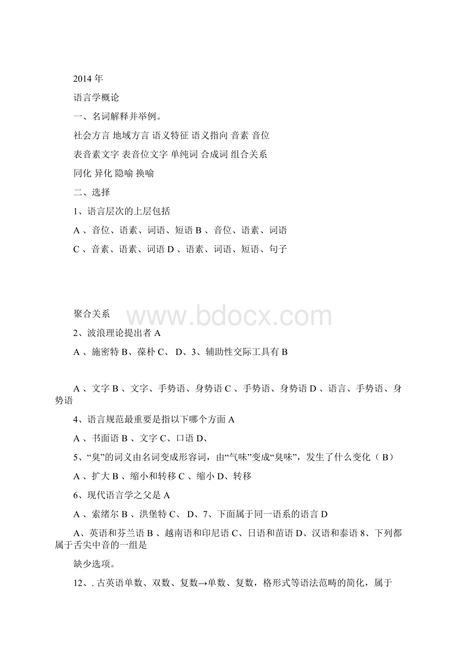 北语语用专业0015年初试真题语言学概论.docx_第2页