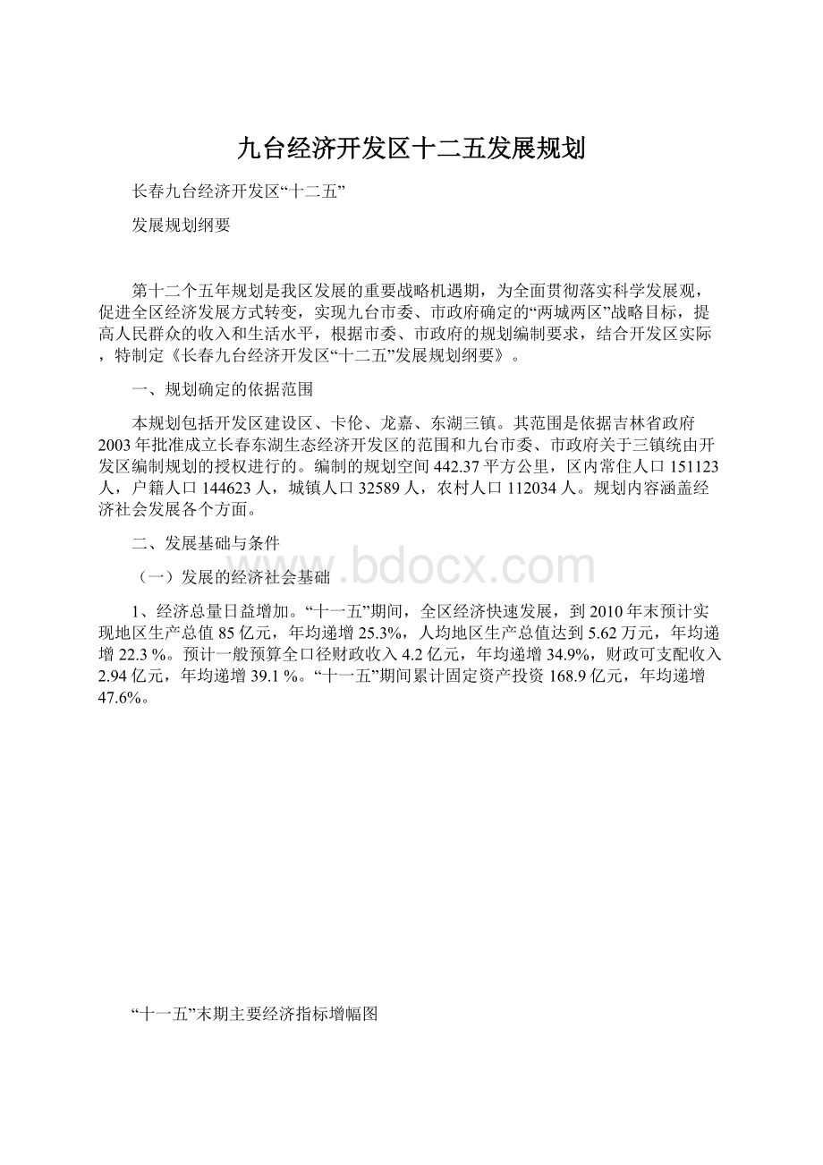 九台经济开发区十二五发展规划.docx_第1页