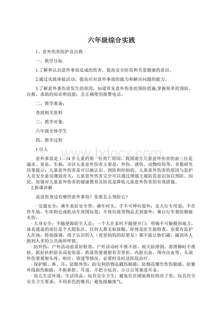 六年级综合实践文档格式.docx