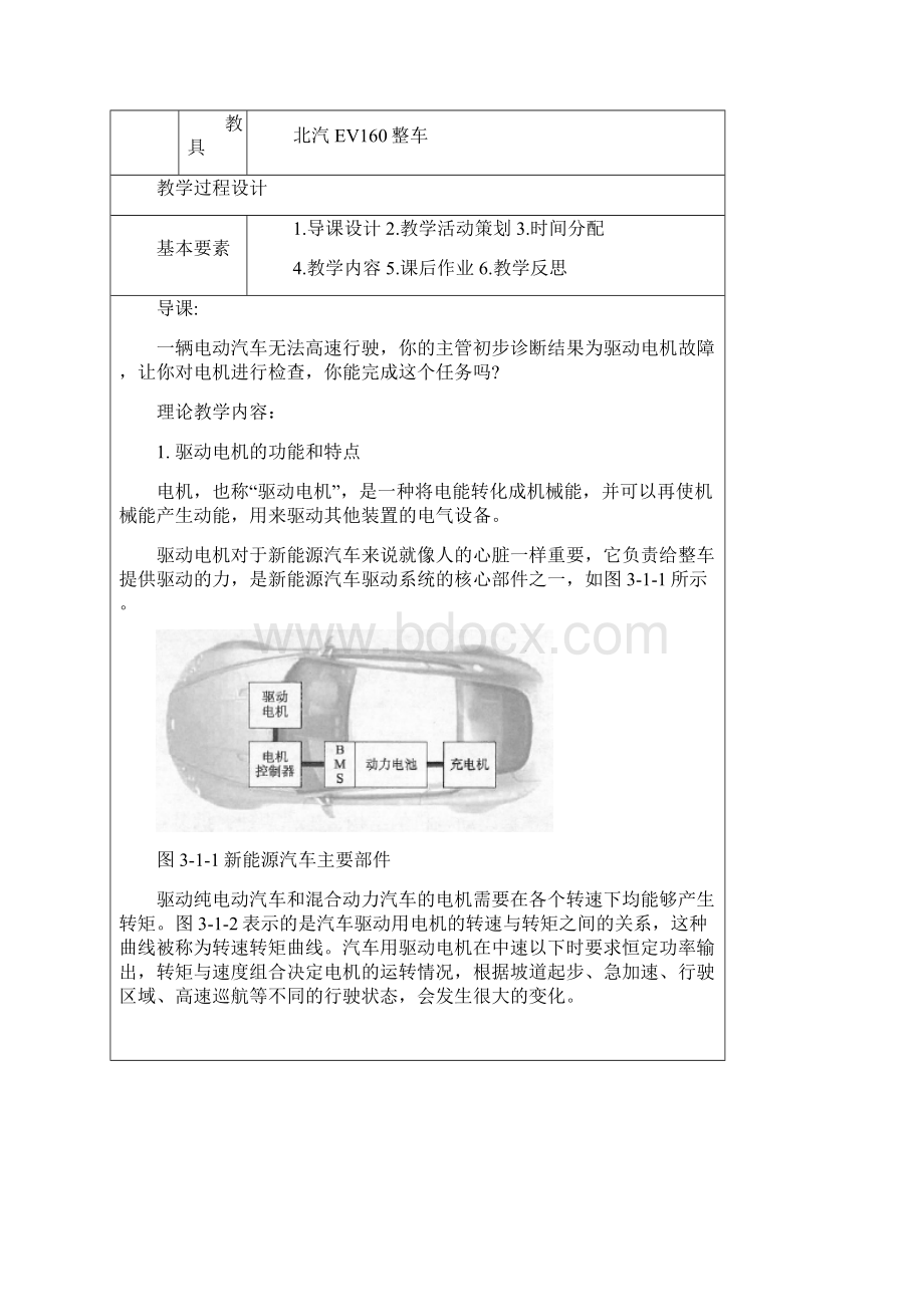 新能源汽车电机与驱动系统教案系列项目三 任务1 驱动电机认知.docx_第2页