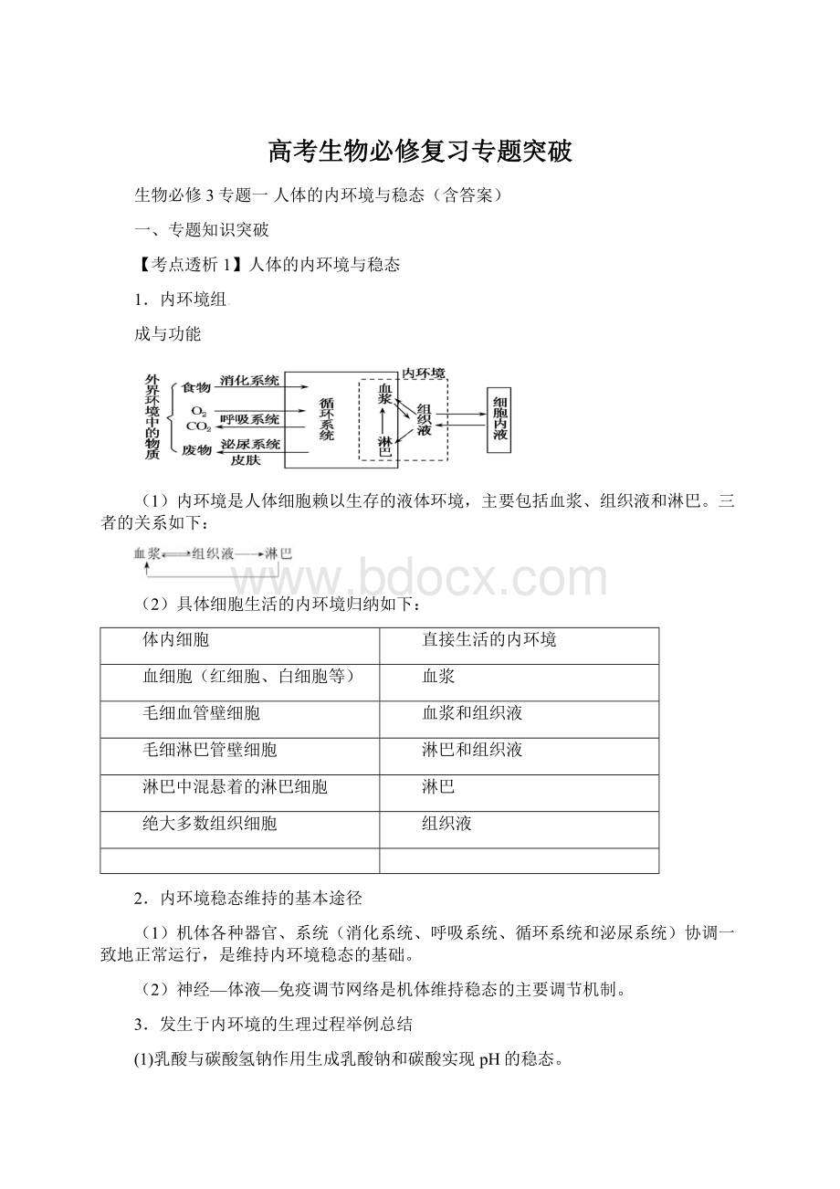 高考生物必修复习专题突破Word文档格式.docx