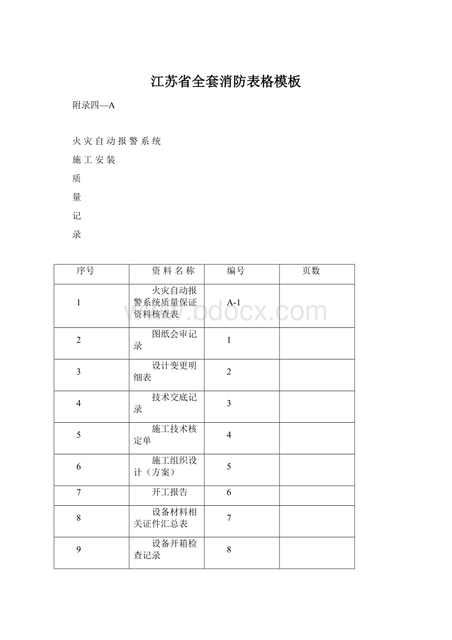 江苏省全套消防表格模板Word文档格式.docx_第1页