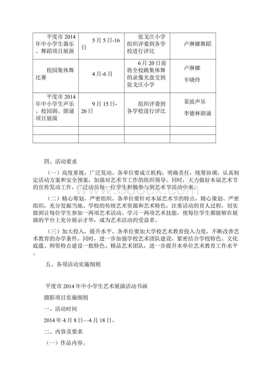 张戈庄小学教育单元艺术节活动方案.docx_第2页