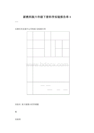 新教科版六年级下册科学实验报告单1.docx