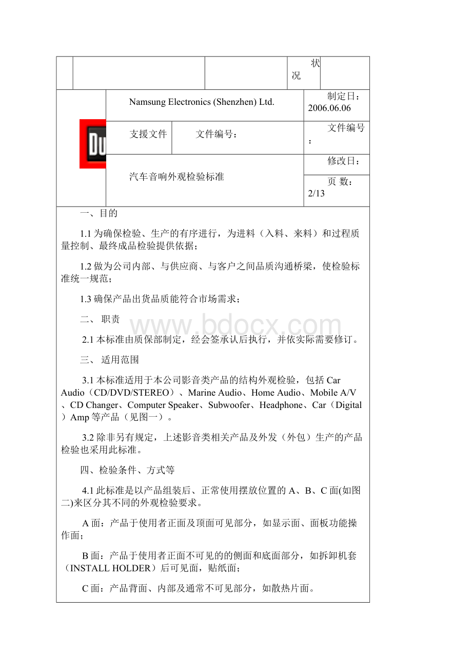 汽车音响外观检验标准doc281.docx_第2页