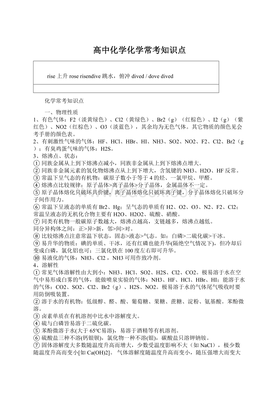 高中化学化学常考知识点.docx_第1页