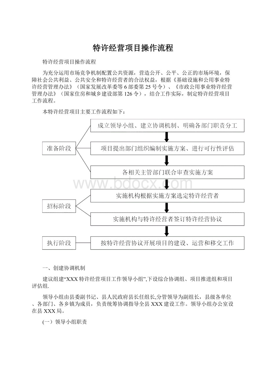 特许经营项目操作流程.docx