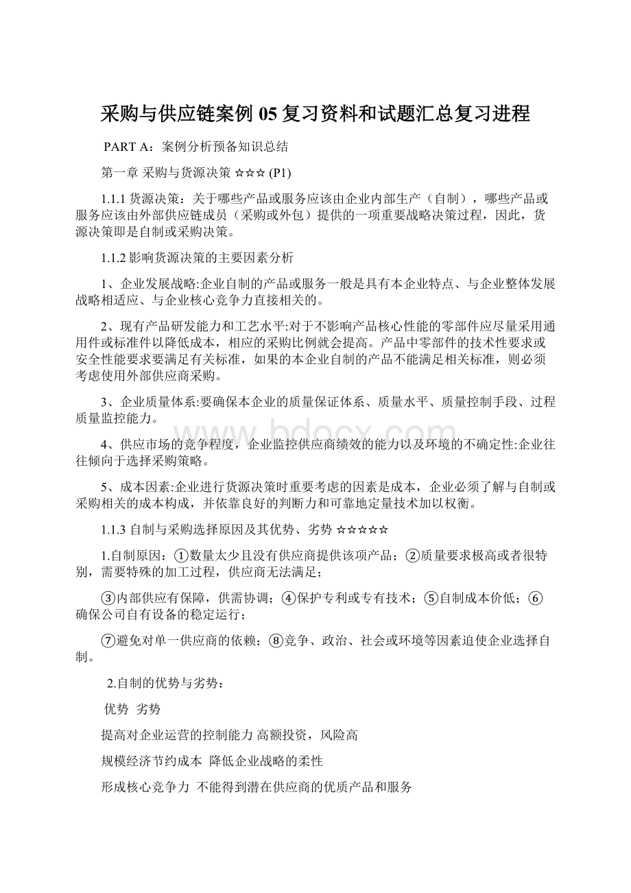 采购与供应链案例05复习资料和试题汇总复习进程Word下载.docx_第1页