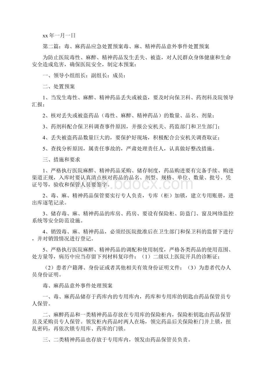 《毒麻药品应急处置预案》.docx_第2页