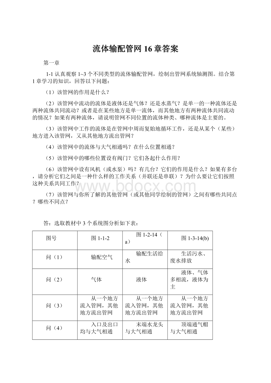 流体输配管网16章答案Word文档下载推荐.docx