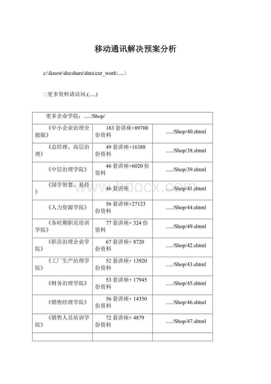 移动通讯解决预案分析.docx