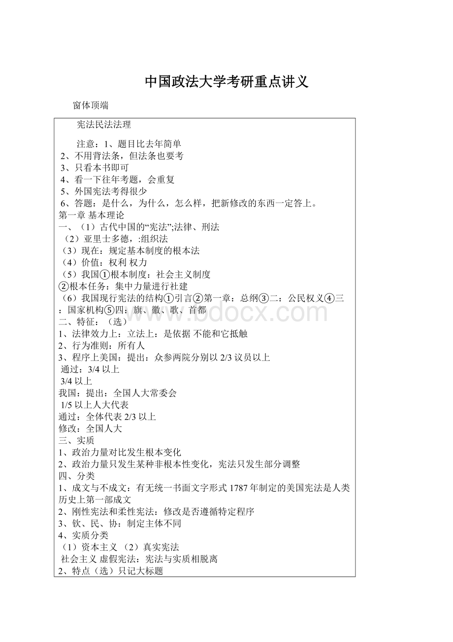 中国政法大学考研重点讲义.docx_第1页
