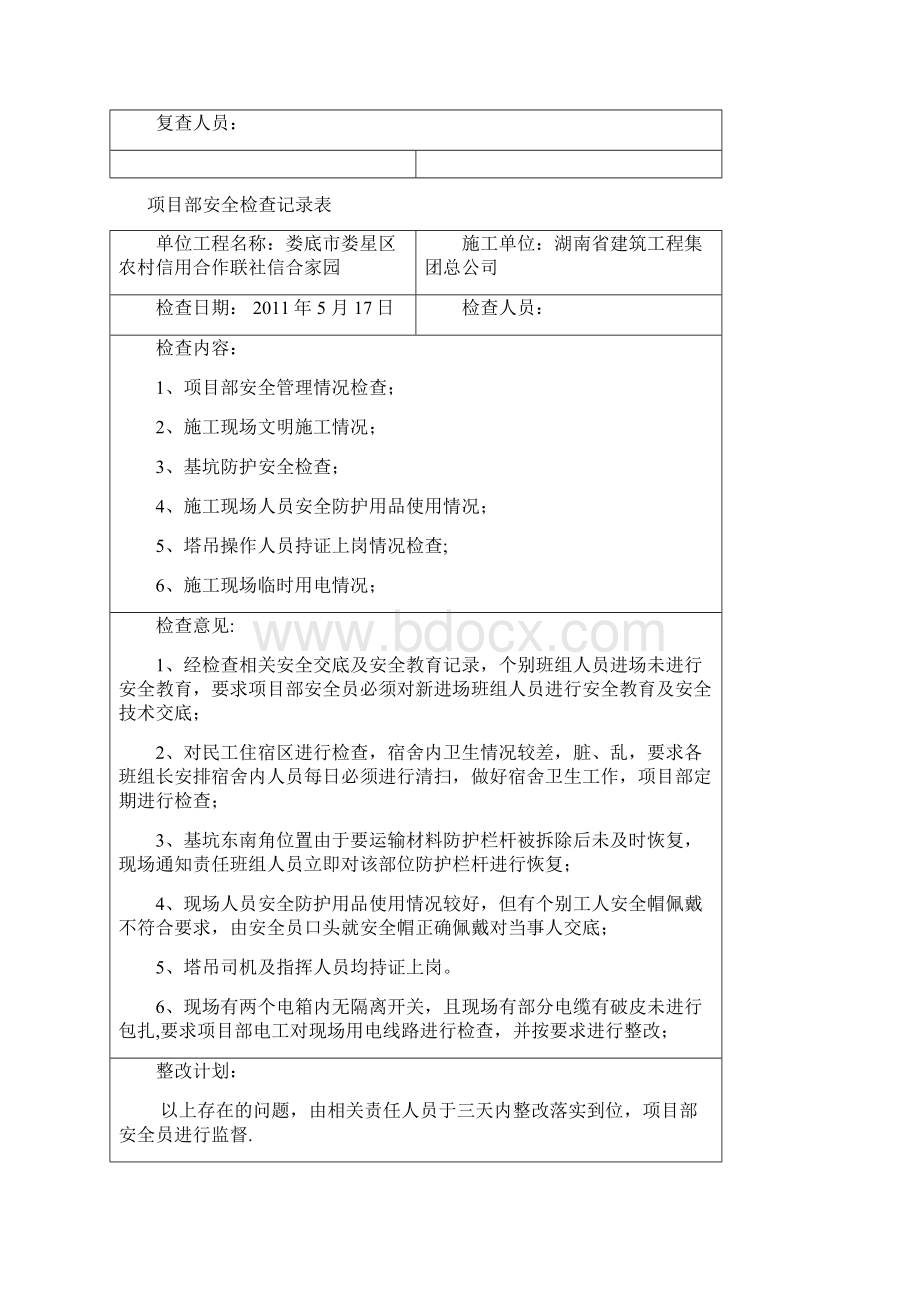 项目部安全检查记录表.docx_第2页