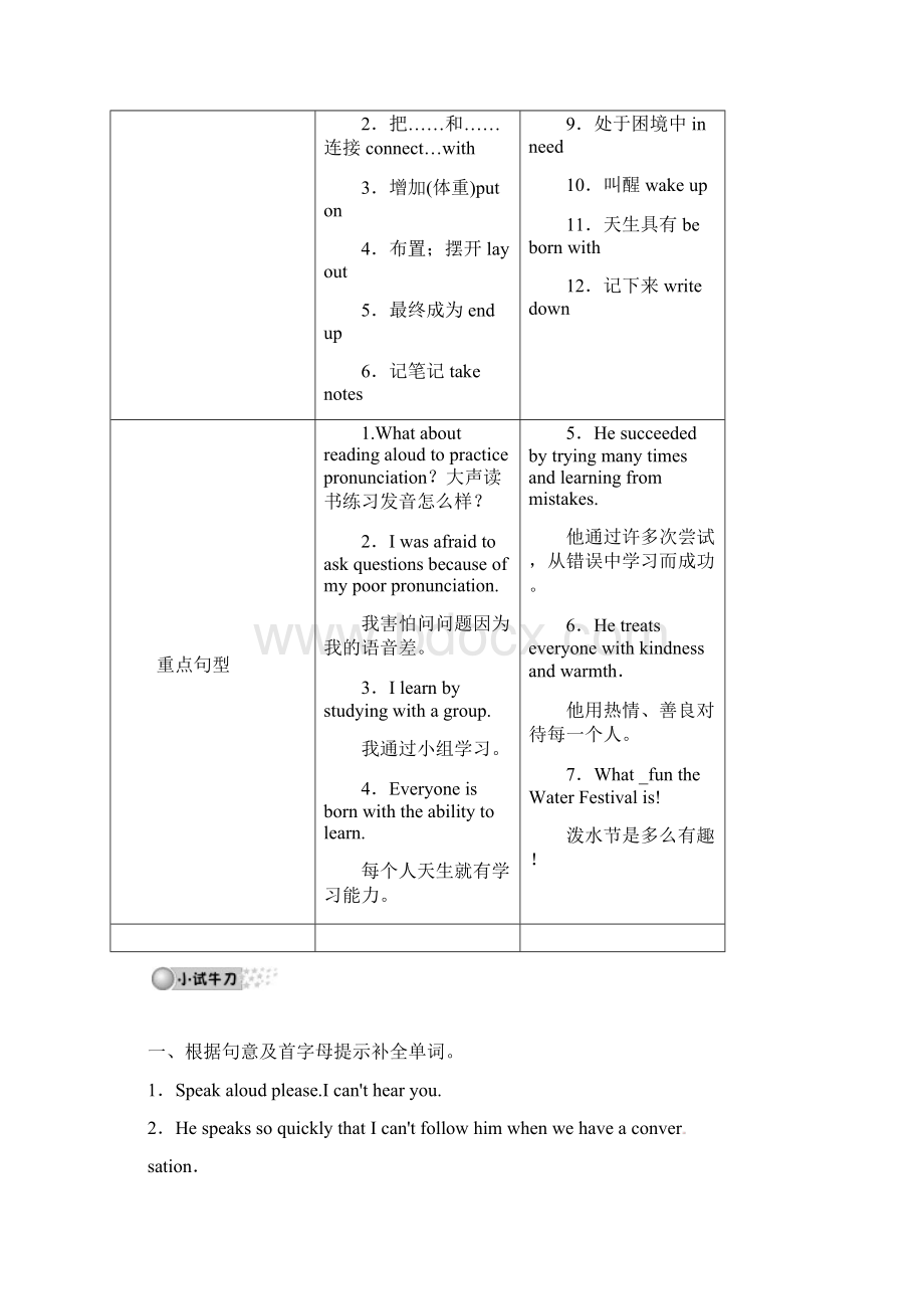 中考英语人教版一轮复习导学案 第十四讲 九年级Units 12Word格式.docx_第2页