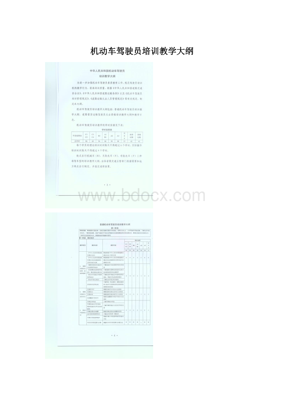 机动车驾驶员培训教学大纲Word下载.docx_第1页