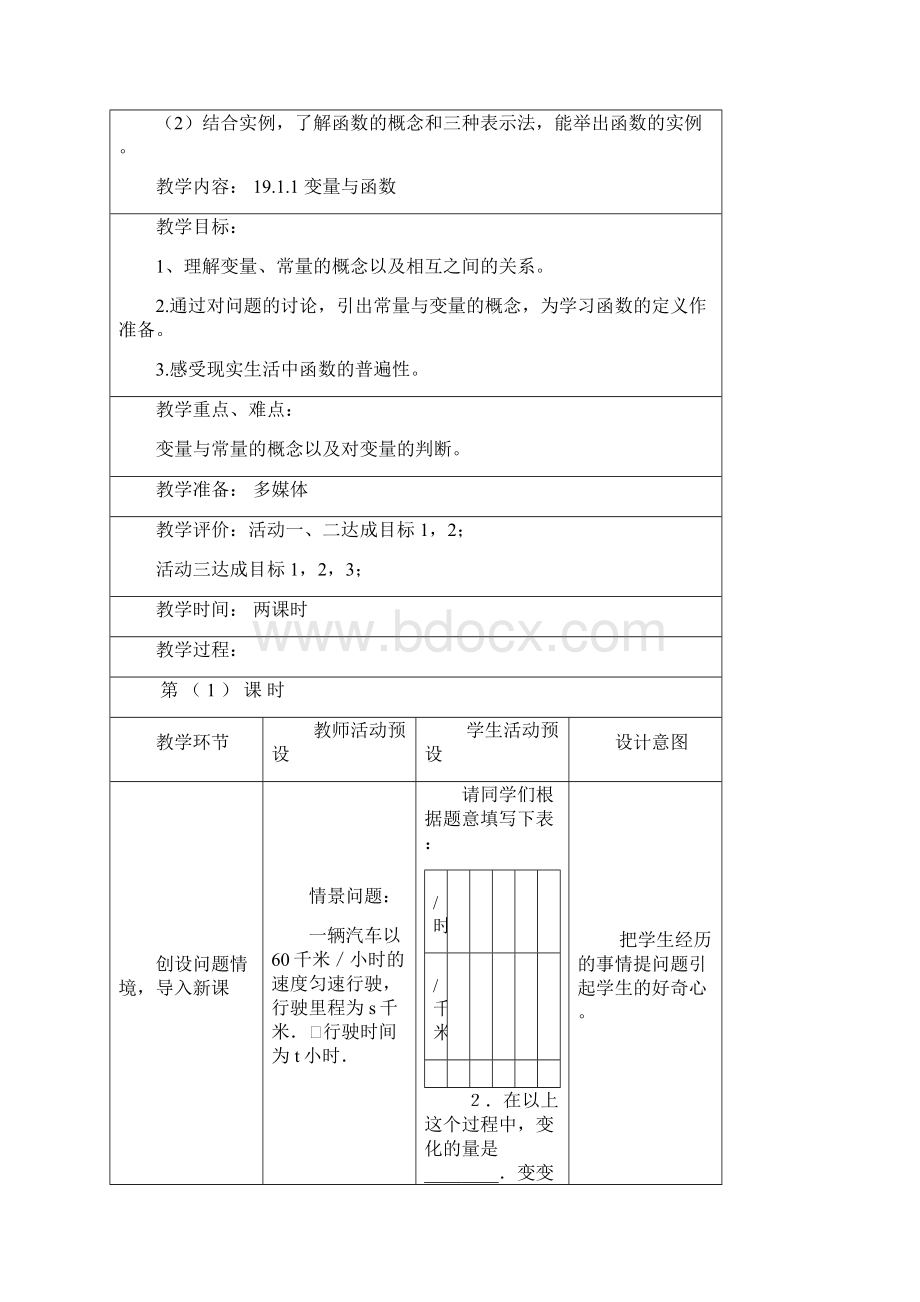 第十九章一次函数章前目标及教案.docx_第2页