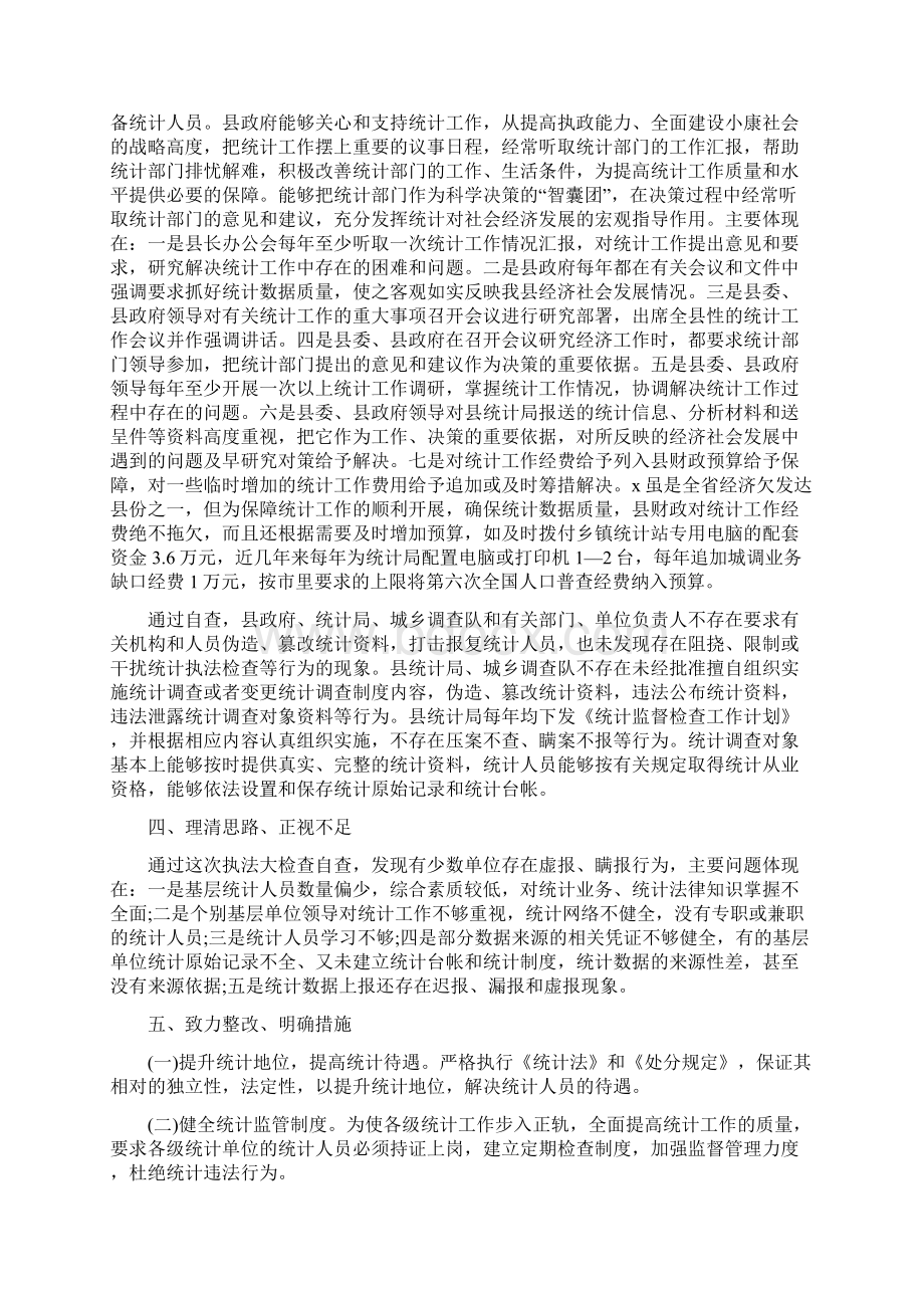 县统计执法检查自查报告精选多篇.docx_第3页