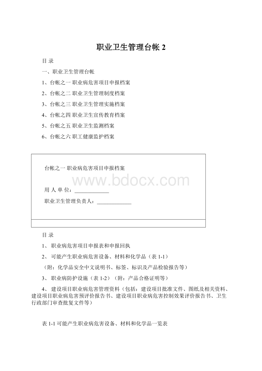 职业卫生管理台帐 2.docx