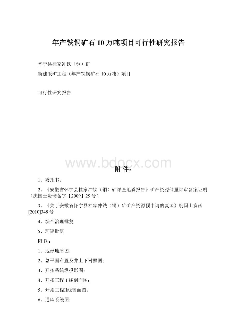 年产铁铜矿石10万吨项目可行性研究报告文档格式.docx_第1页