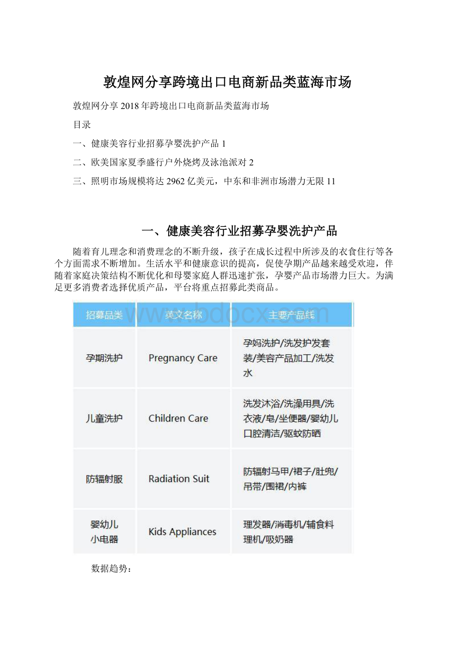 敦煌网分享跨境出口电商新品类蓝海市场Word下载.docx_第1页