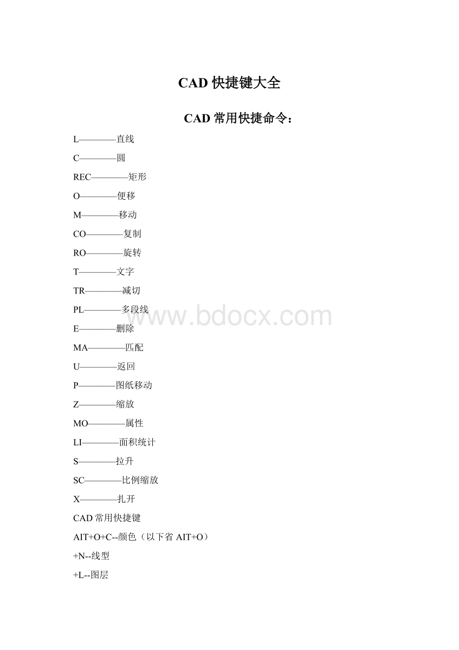 CAD快捷键大全Word文档下载推荐.docx