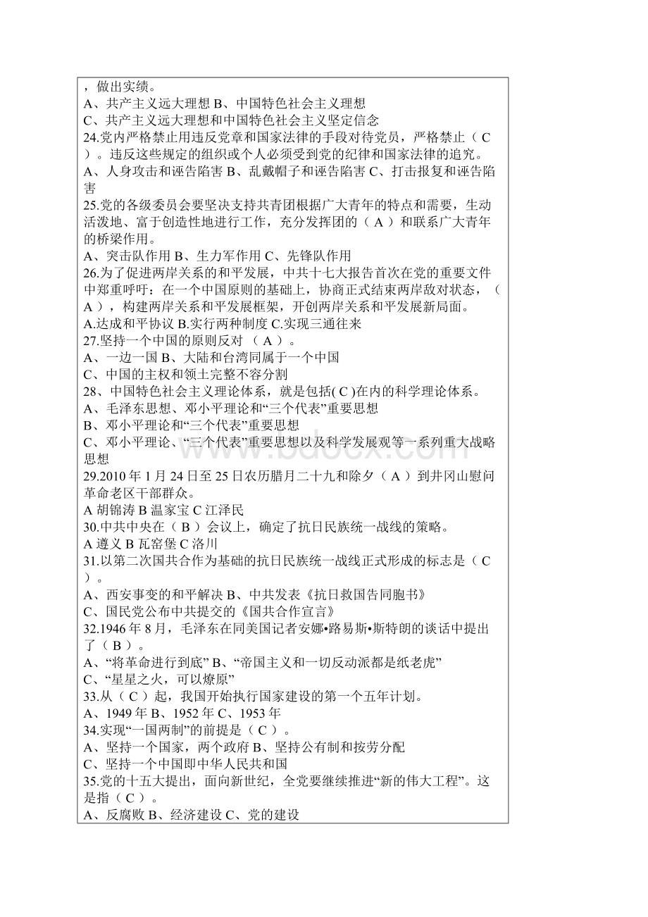 纪念建党99周年最新党史知识竞赛题150及答案Word格式文档下载.docx_第3页