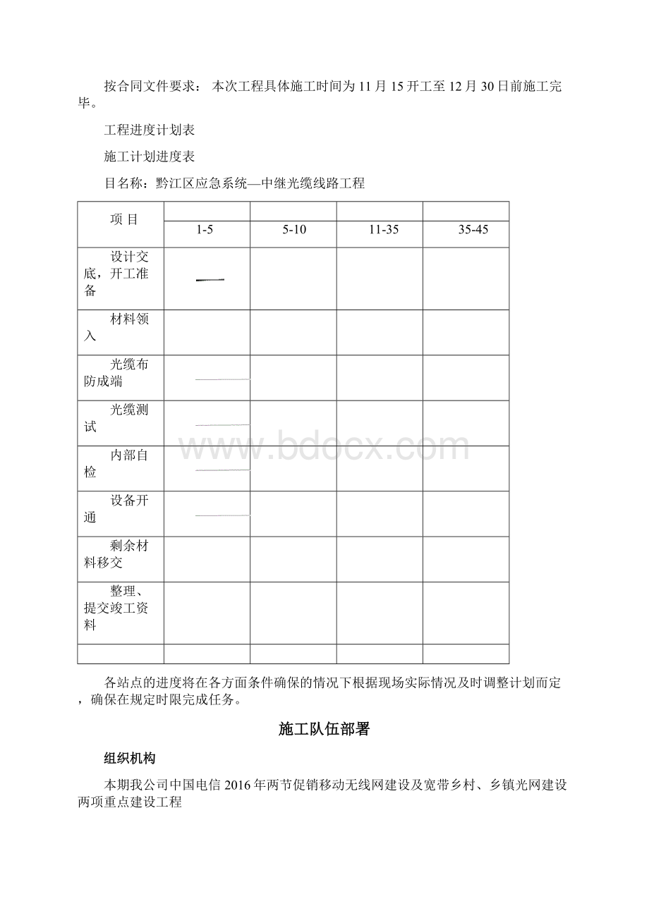 移动无线网建设及宽带乡村乡镇光网建设两项重点建设工程施工组织计划Word下载.docx_第2页