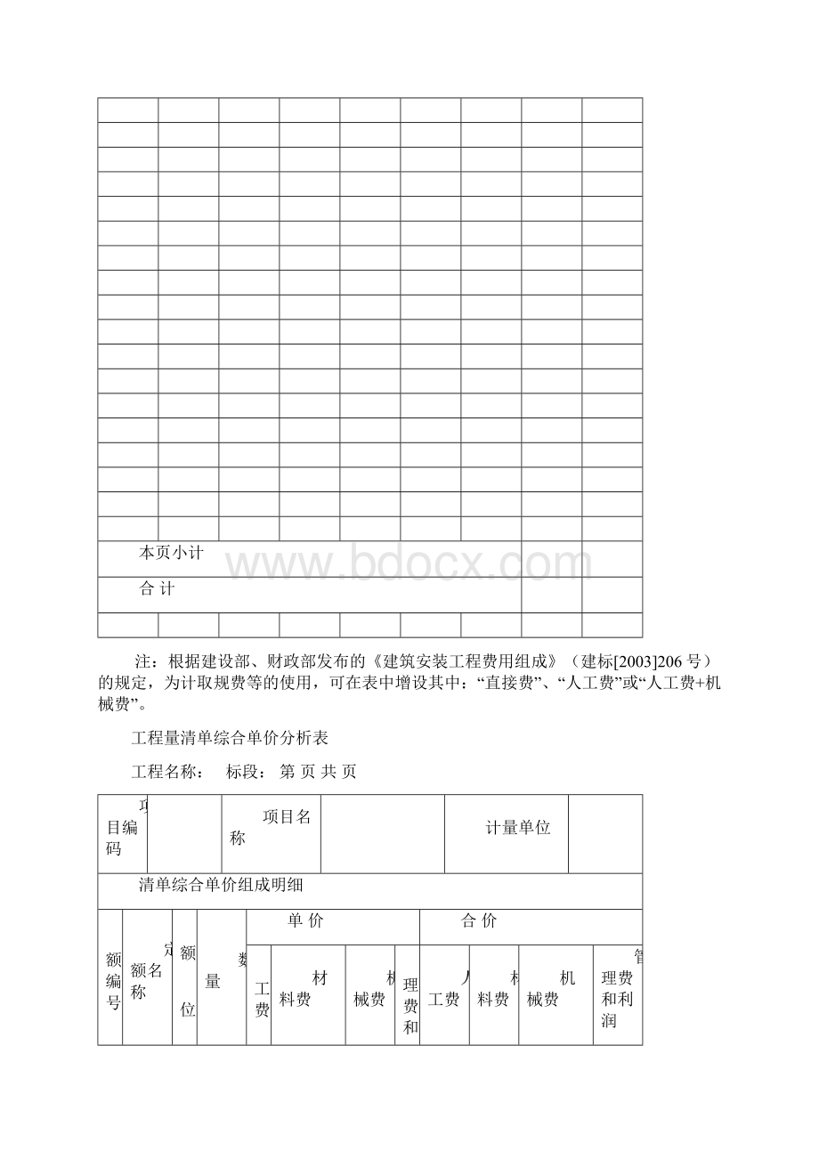 工程量清单编制表格Word格式.docx_第2页