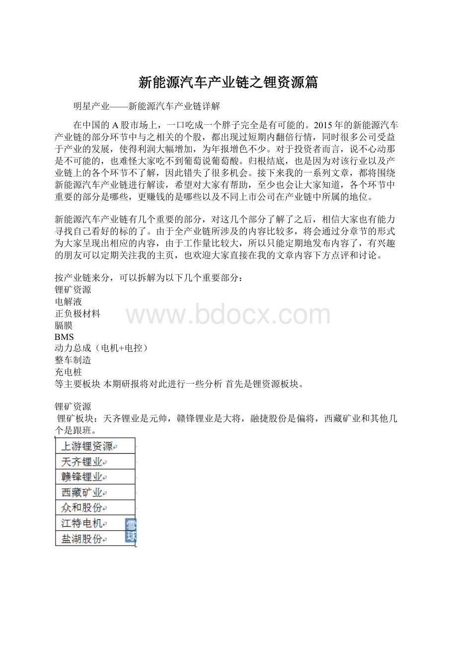 新能源汽车产业链之锂资源篇Word文档下载推荐.docx_第1页