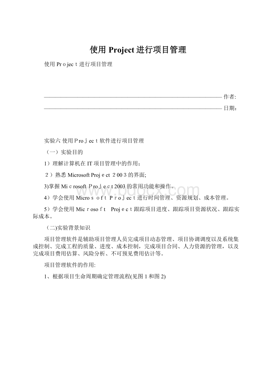 使用Project进行项目管理文档格式.docx_第1页