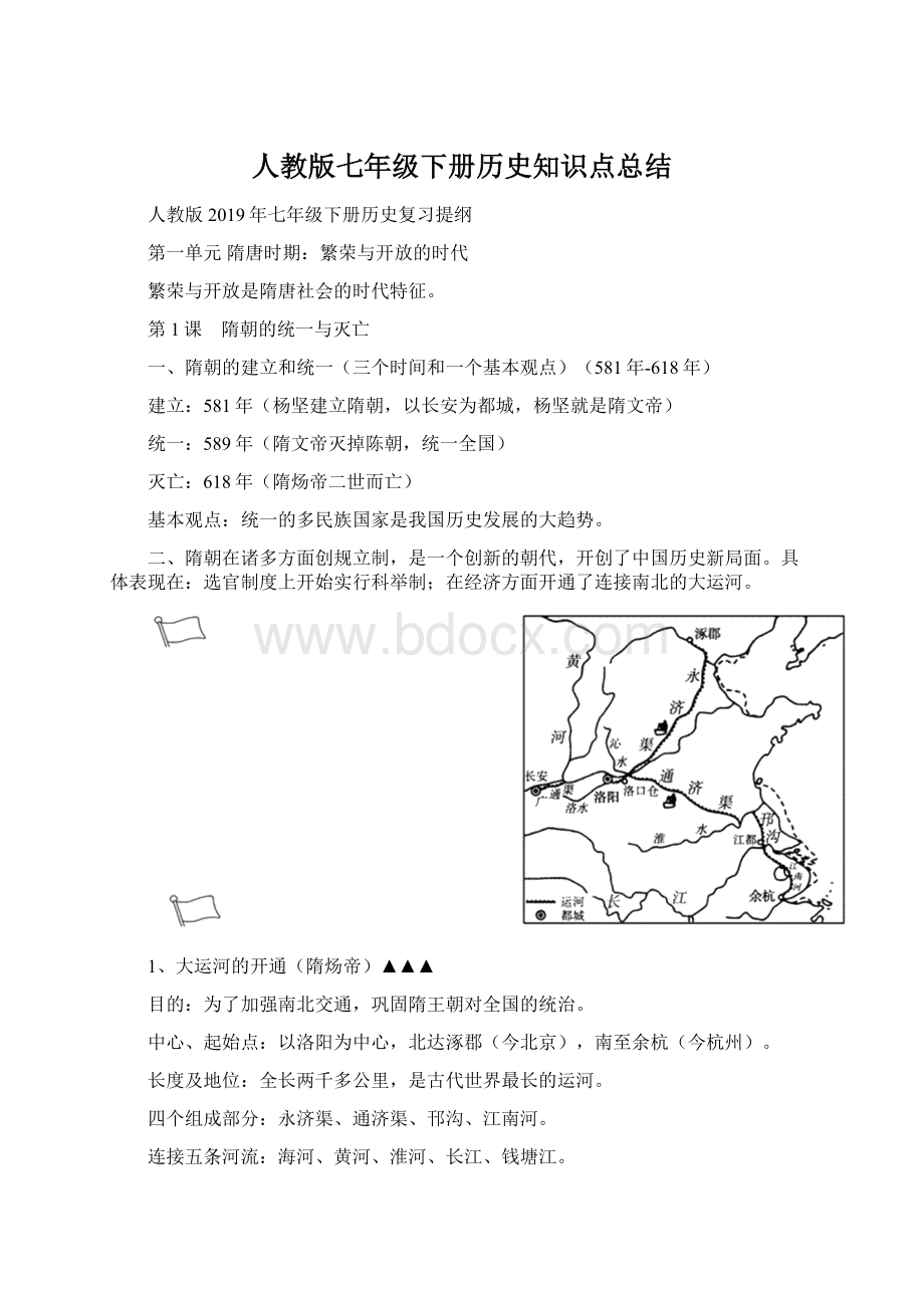 人教版七年级下册历史知识点总结Word格式文档下载.docx_第1页