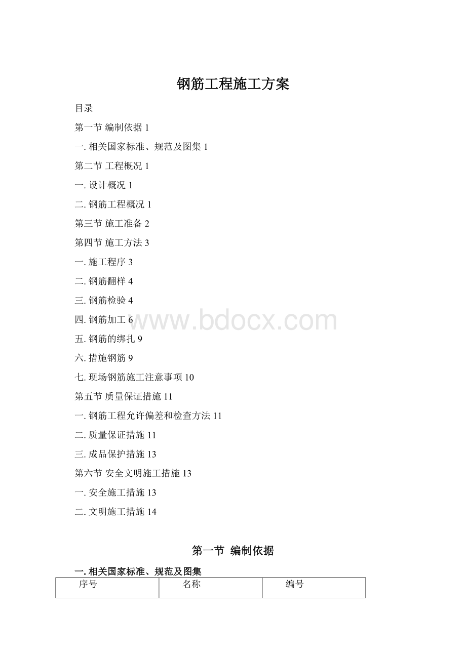 钢筋工程施工方案Word格式.docx