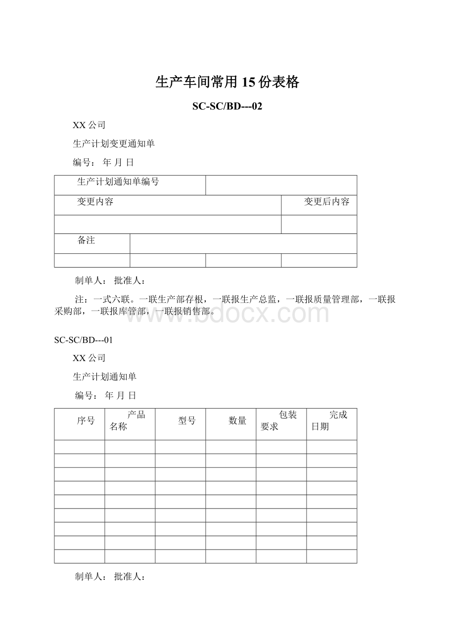 生产车间常用15份表格文档格式.docx_第1页