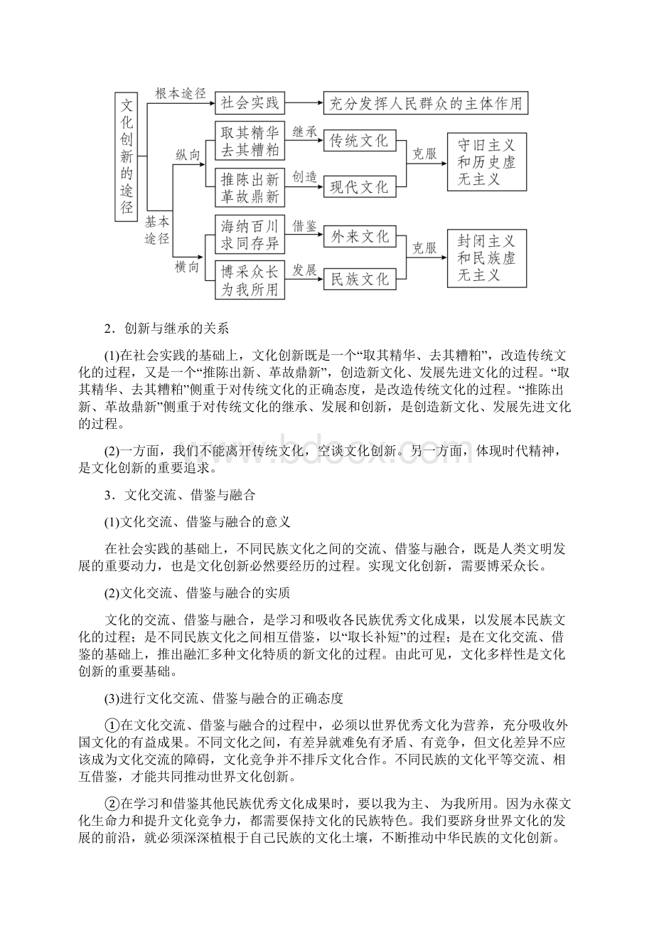 届高考政治一轮复习教案必修3第5课考点二 文化创新的途径 Word版含答案.docx_第2页